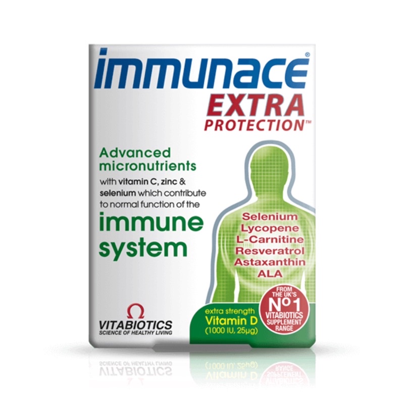 ภาพหน้าปกสินค้าพร้อมส่ง วิตามินเสริมภูมิคุ้มกันของร่างกายสูตรเข้มข้น Vitabiotics Immunace Extra Protection