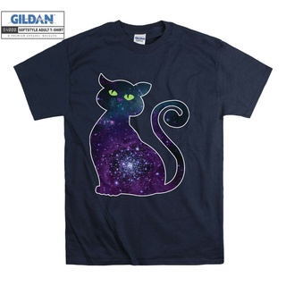 Gildan เสื้อยืดลําลอง แขนสั้น พิมพ์ลายอวกาศ แมว สวมใส่สบาย สําหรับผู้ชาย