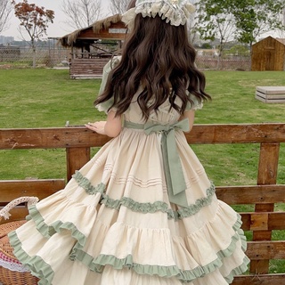 💥Hot sale🎊Lolita Lolita dress pastoral style op ชุดเดรสแขนสั้น