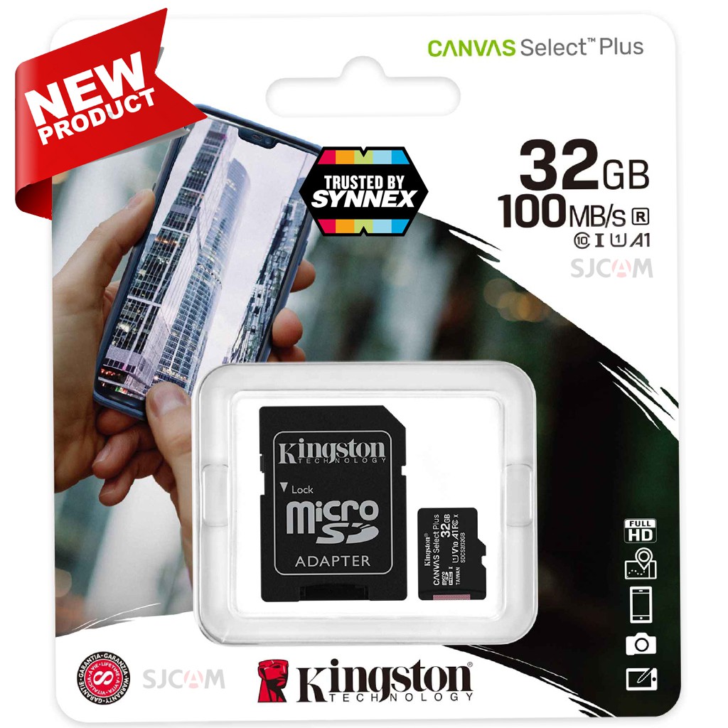 ภาพสินค้าKingston microSD Card 32GB Canvas Select Plus Class 10 UHS-I 100MB/s (SDCS2/32GB) + SD Adapter ประกัน Lifetime จากร้าน sjcam_officialstore บน Shopee ภาพที่ 1