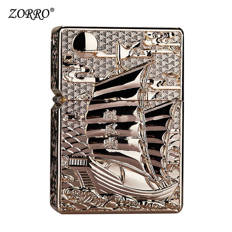 zorro-zorro-น้ำมันก๊าดไฟแช็กบุคลิกภาพย้อนยุคเกราะเรียบแล่นเรือใบกลางแจ้งแฟชั่นของขวัญกล่องของขวัญ