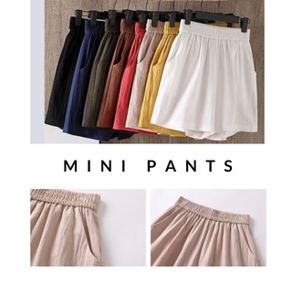 mini pants ขาสั้นเนื้อผ้าลินิน เนื้อผ้าใส่สบาย ใส่อยู่บ้าน หรือไปข้างนอกชิวๆได้เลย