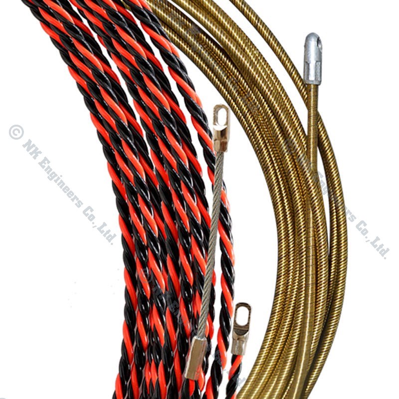 ภาพหน้าปกสินค้าFish Tape ฟิตเทปลวดร้อยสายไฟในท่อ วัสดุ Solid Spring(สีทอง) และThree Strand Steel(สีดำแดง) ความยาว10 20 30 50 100 M