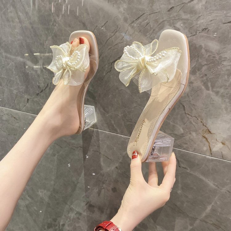 สไตล์เกาหลีโบว์น่ารักรองเท้าแตะ-รองเท้าผู้หญิง