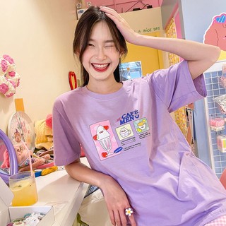 Live103# เสื้อคัตตอล มีหลายสี “CafeMenu” สไตล์เกาหลี Dream Big Tshirt โอเวอร์ไซน์ สาวอวบใส่ได้ พร้อมส่ง คอกลม ผ้านุ่ม