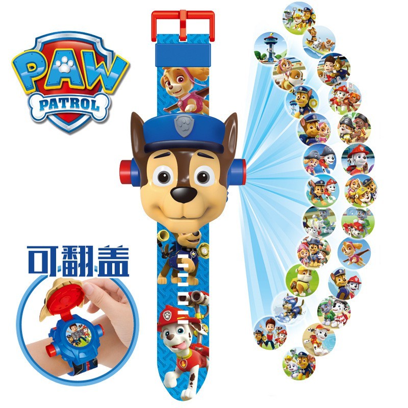 ภาพสินค้าSocute Paw Patrol Projector Watch Chase นาฬิกาข้อมือโปรเจคเตอร์สําหรับ Marshall Rubble Skye จากร้าน shanghaishiye001.th บน Shopee ภาพที่ 1