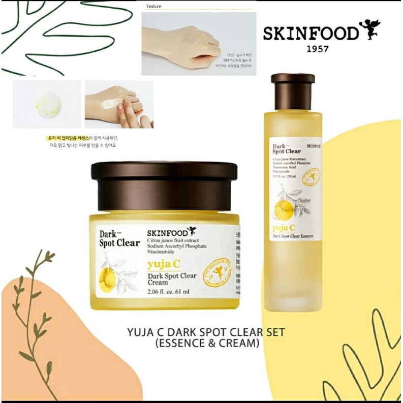 Skinfood Yuja C Dark Spot Clear Cream/Essence(exp.2024) Shopee Thailand