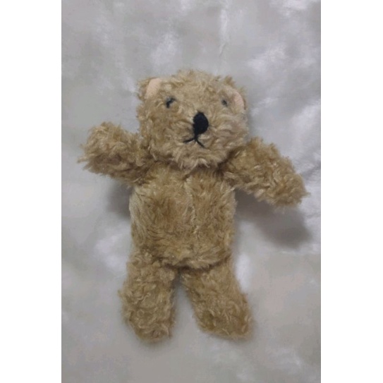 ตุ๊กตาหมีteddy-bearขนยาวสีน้ำตาลขนาดพกพาเหมาะถือติดมือขนาด16cm