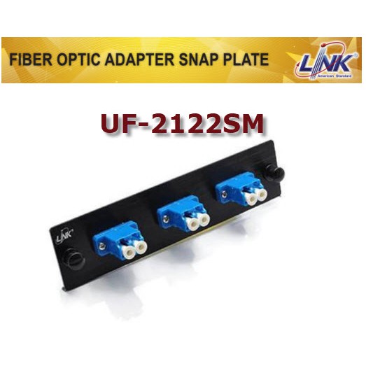 link-uf-2122sm-fiber-optic-3-lc-duplex-snap-in-adapter-plate-sm