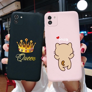 เคสโทรศัพท์ซิลิโคน TPU แบบนิ่ม ผิวด้าน ลายแมวน่ารัก สําหรับ Samsung Galaxy a03 SM-A035F a03 A 03