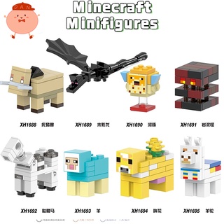 Minecraft ฟิกเกอร์ รูปหัวกะโหลก ม้า อัลปาก้า ปลาพัฟฟ์ ลาวา มอนสเตอร์ มูฮัว