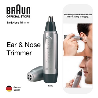 Braun เครื่องตัดขนหูและจมูก EN10 - สีเงิน / ดํา - เครื่องตัดขนจมูก สําหรับผู้ชาย