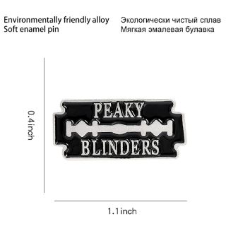 ภาพขนาดย่อของภาพหน้าปกสินค้าFq เข็มกลัดเคลือบสีดำ ลาย Peaky Blinders สำหรับตกแต่งเสื้อผ้า จากร้าน fancyqube.th บน Shopee ภาพที่ 6