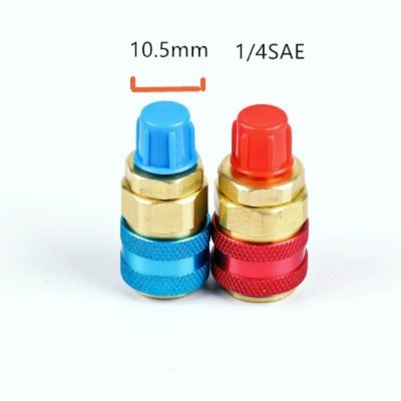 คอปเปอร์ เติมน้ำยาแอร์ R134a (สีน้ำเงิน+สีแดง) แพคคู่ AC Coupler R134a ...