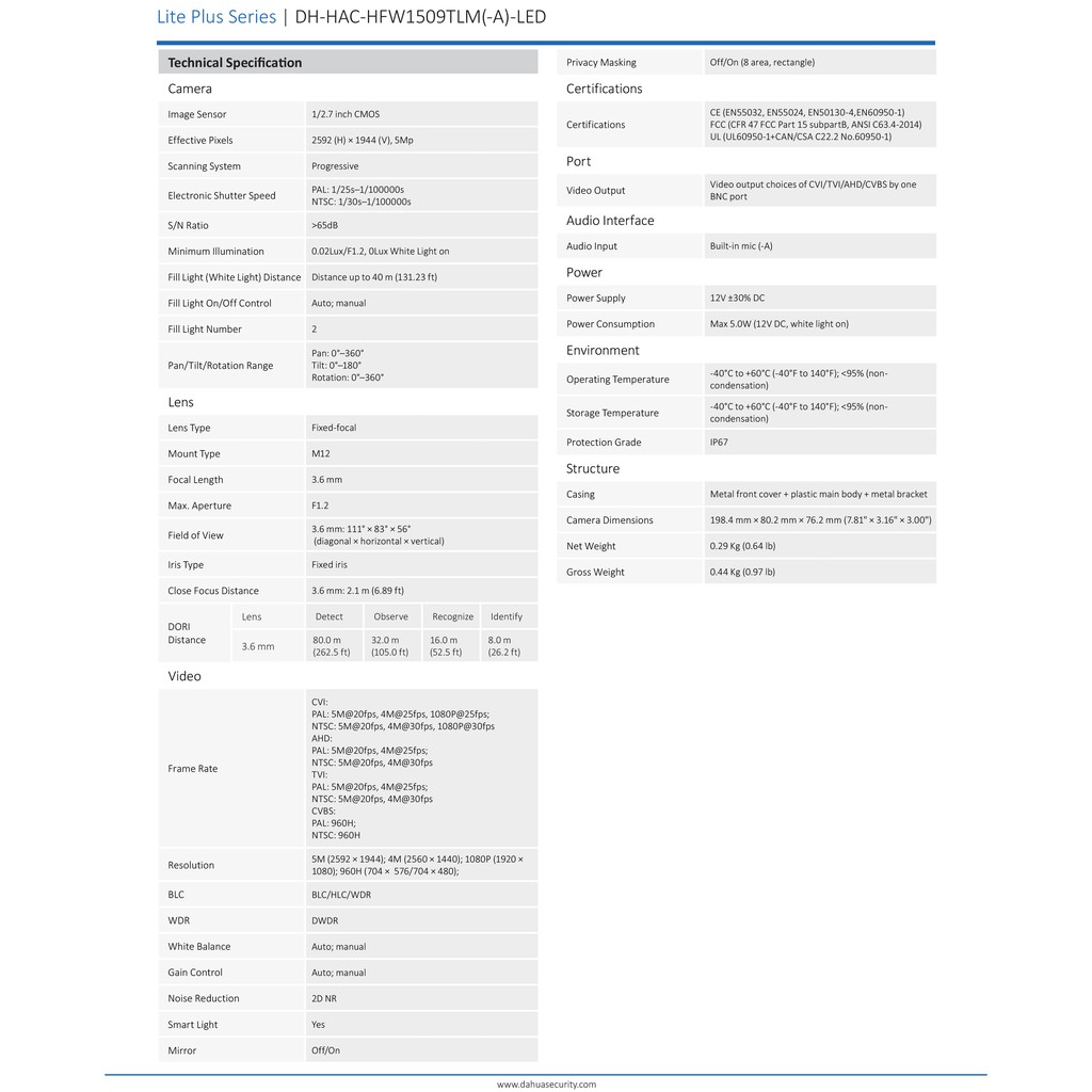 กล้องวงจรปิด-5-ล้านพิกเซล-dahua-รุ่น-dh-hac-hfw1509tlmp-a-led
