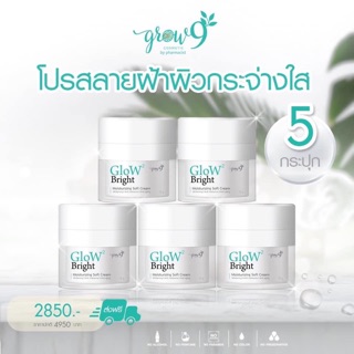 (ส่งฟรี❗️) Grow2Bright 5 กระปุก ครีมบำรุงผิวหน้าลดฝ้ากระ หน้าฉ่ำเด็ก