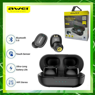 AWEI T13 หูฟังบลูทูธไร้สาย True Wireless พร้อมกล่องชาร์จไฟ Bluetooth V5.0 Mini TWS
