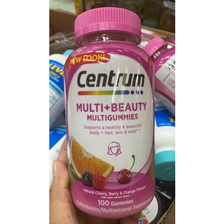 Centrum Multi+Beauty Gummies, Natural Cherry, Berry & Orange, 100 Ct