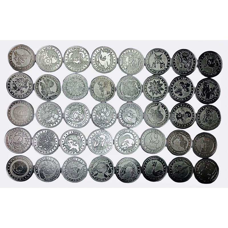 pok-mon-battle-coin-metal-silver-cgtsj-sp-hp-set-japan-ราคาต่อเซ็ต-โปเกม่อน