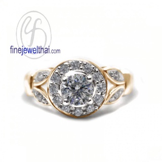 Finejewelthai-แหวนวินเทจ-แหวนเพชร-แหวนเงิน-เพชรสังเคราะห์-เงินแท้925-Vintage-Diamond-CZ-Silver-Ring-R1327cz-g/ pg