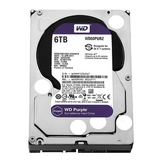 6 TB HDD (ฮาร์ดดิสก์) WD PURPLE 5400RPM SATA3 ประกัน synex