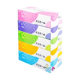 Elleair (เอลิแอล) 🇯🇵 Facial Tissue 180sheets /5Pack กระดาษเช็ดหน้า สำหรับผิวแพ้ง่าย ทิชชู่ กล่อง