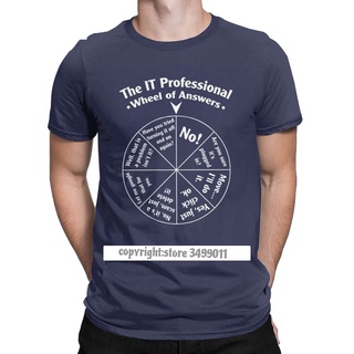 เสื้อยืดผ้าฝ้ายพิมพ์ลาย เสื้อยืดลําลอง ผ้าฝ้าย แขนสั้น พิมพ์ลาย The IT Professional Wheel Of Answers สําหรับผู้ชาย