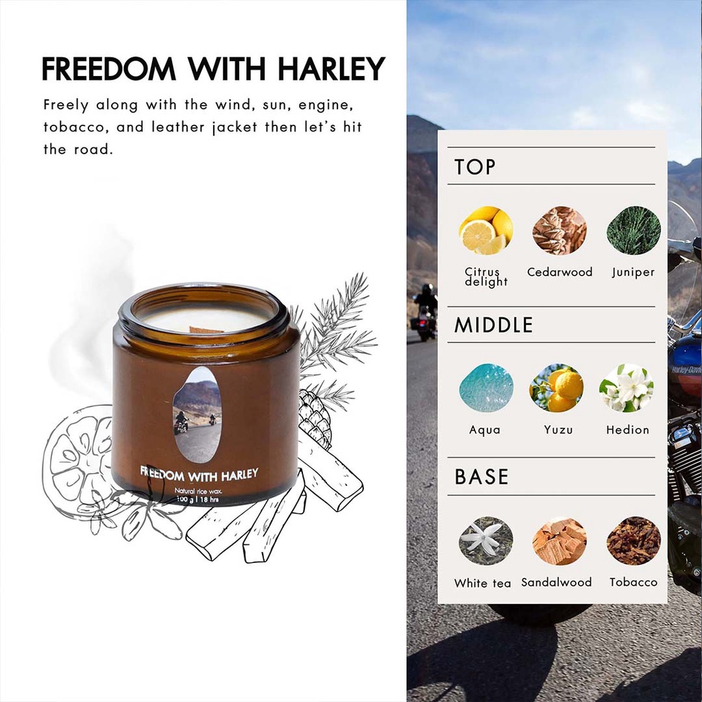 เทียนหอมไขรำข้าว-ch-lom-rice-wax-candle-freedom-with-harley