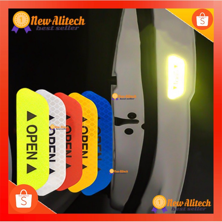 ภาพหน้าปกสินค้าNew Alitech open 4Pcs/Set เทปสะท้อนแสงสำหรับติดตกแต่งรถยนต์