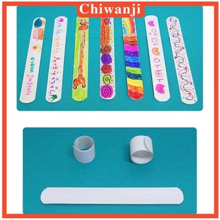 [CHIWANJI] 10 Pack White Slap Bracelet Band Painting Pat for Kids DIY Gift Supplies