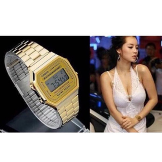 (ใช้โค้ด SPC852OWOP ลดทันที 150 บาท)Casio นาฬิกาข้อมือผู้หญิง รุ่น A-168WGA-9W - Gold / ประกัน CMG