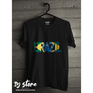 เสื้อยืดโอเวอร์ไซส์เสื้อยืดลําลอง แขนสั้น พิมพ์ลาย Brazil CASUAL - 3Y STORES-3XL