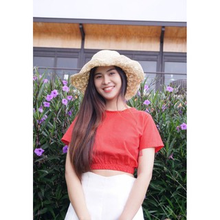 #ขายดี  เสื้อครอปผ้าคอตต้อนเนื้อดี ใส่สบาย ไม่บาง ลายน่ารัก🌼 ดีเทลเอวจั๊ม ด้านหลังผูกโบว์คิ้วท์ๆคร่าา