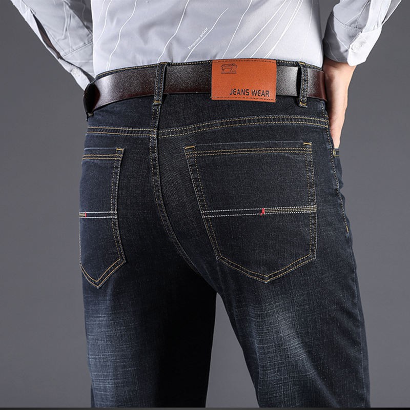สไตล์ญี่ปุ่น-newกางเกงยีนส์ผู้ชาย-ขายาว-เนื้อผ้าไม่หนากำลังดี-ใส่สบาย-ราคาถูกสุดๆ-กางเกงทรงตรง-มีของพร้อมส่ง-หลายรุ่น