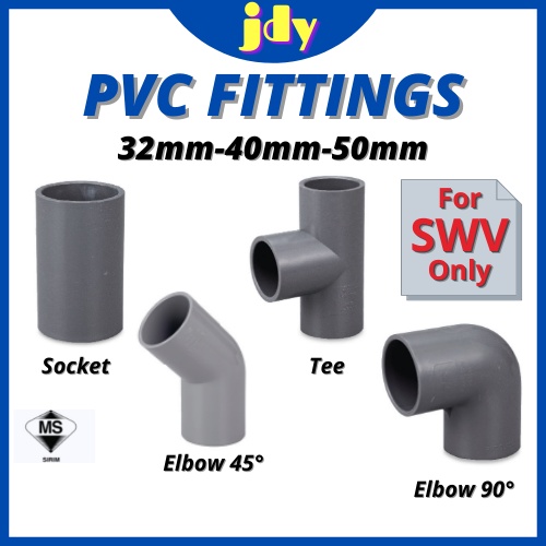 ข้อต่อท่อ PVC Payp ขั้วต่อ PVC SWV (บาง/นิพิส) ซ็อกเก็ตข้อศอก Tee 32 ...