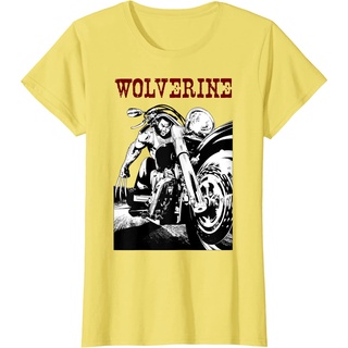 เสื้อยืดโอเวอร์ไซส์เสื้อยืดลําลอง แขนสั้น คอกลม พิมพ์ลาย Marvel X-Men Wolverine Young Biker Logan แฟชั่นสไตล์เกาหลี สําห