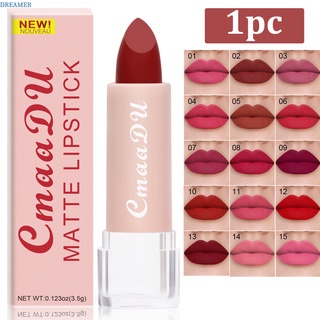 【DREAMER】15 Colors Waterproof Red Nude Lipstick Beauty Makeup Long Lasting Matte Velvet Water Resistant Lip Stick