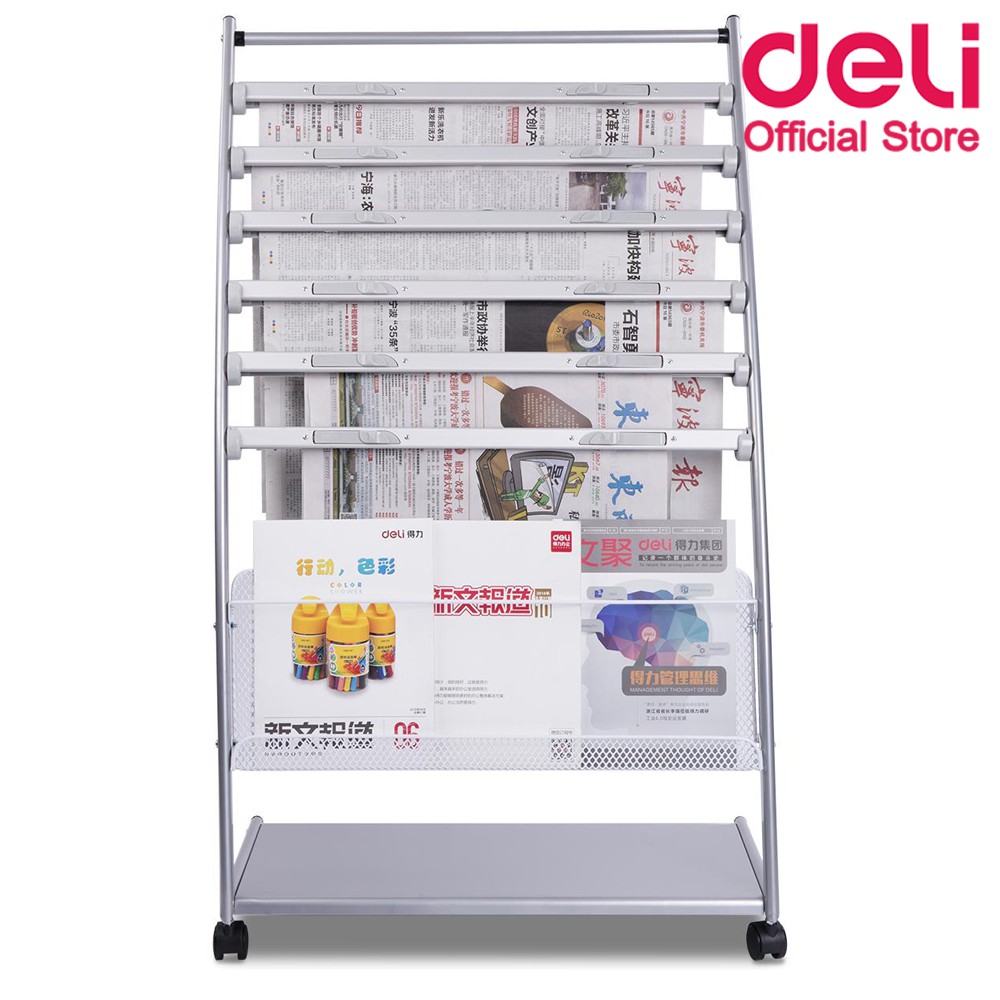 deli-9303-magazine-amp-newspaper-rack-ชั้นนิตยสารและหนังสือพิมพ์-ชั้นวางหนังสือ-อุปกรณ์สำนักงาน-เครื่องเขียน