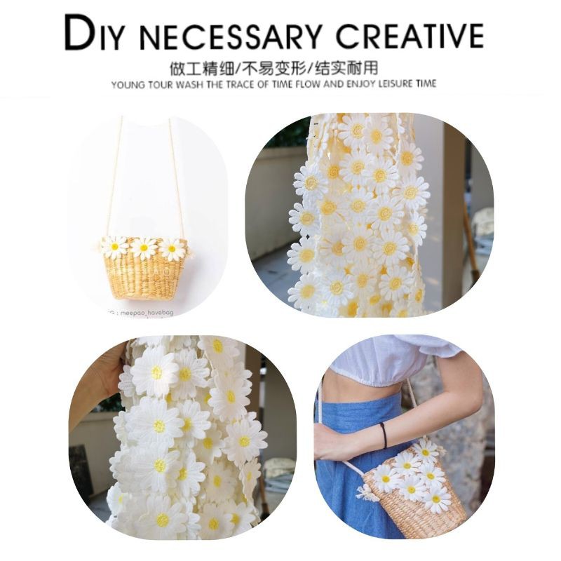 ภาพหน้าปกสินค้าลูกไม้ระบาย Set DIY 01  ดอกเดซี่ /ผลไม้เย็บแต่งกระเป๋า