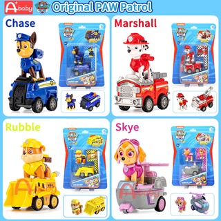 Paw Patrol ของเล่นรถตํารวจ แบบดึงถอยหลัง ลายการ์ตูนไข่เซอร์ไพรส์ ลูกสุนัข รถตํารวจ(Chase/Marshall/Rubble/Skye)