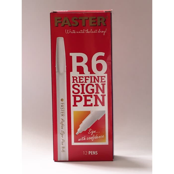 ปากกาป้าย Faster R6 Refine บรรจุ 12 ชิ้น - สีดํา | Shopee Thailand