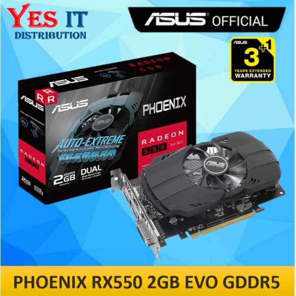 การ์ดกราฟิก ASUS PHOENIX RX550 2GB 4GB EVO GDDR5 | Shopee Thailand