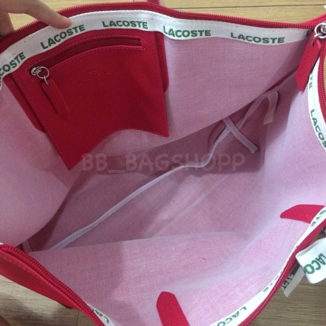 lacoste-tote-bag-outlet-สีแดงเชอรี่