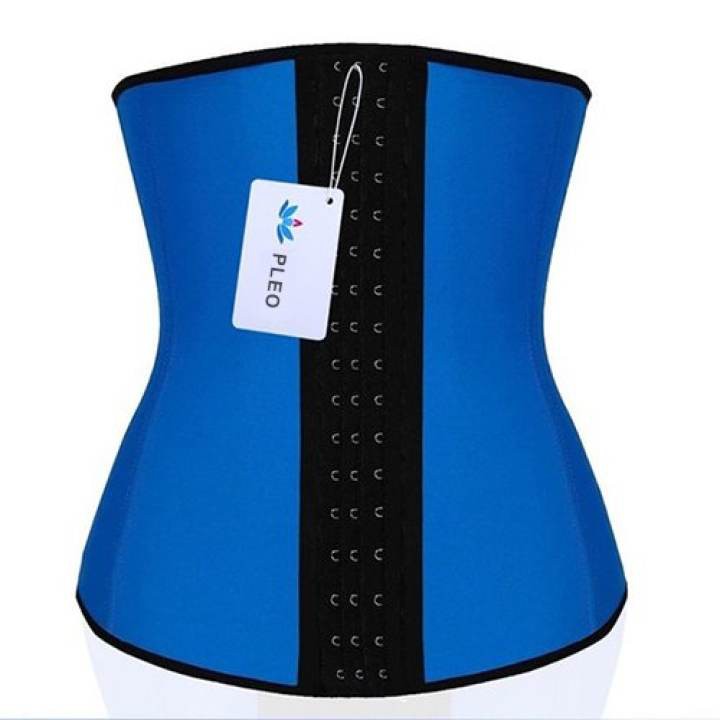 pleo-ปลอกรัดเอว-waist-trainer-corset-เอวคอด-เอวเพรียว-ปรับรูปร่างสรีระ-จาก-usa-สีน้ำเงิน