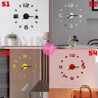 🔥ถูกสุด🔥 นาฬิกาติดผนัง 3D Acrylic Wall Clock Sticker Modern สติกเกอร์ นาฬิกา diy ติดผนัง แต่งร้านค้า แต่งร้านกาแฟ