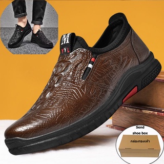 สินค้า 2022 รองเท้าหนัง รองเท้าผู้ชาย Alligator shoes รองเท้าคัชชูหัวแหลมชาย ไซส์ 39-44