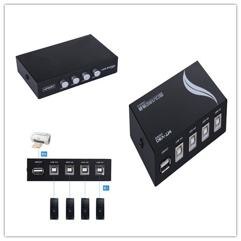 ภาพหน้าปกสินค้า4 Ports USB 2.0 Sharing Switch Switcher Adapter Box For PC Scanner Printer New จากร้าน tmy.shop บน Shopee