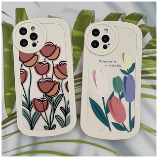 FOR IPHONE 15 6 6S 7 8 14 PLUS X XS XR 11 12 13 MINI MAX PRO Tulip oval soft case