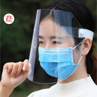 ภาพหน้าปกสินค้าFace shield😷หน้ากากใส //ดึงเปิดปิดได้// ชนิดยางยืดพร้อมกับแผ่นพลาสติกใส ป้องกันเชื้อไวรัสได้ 99.99% ที่เกี่ยวข้อง