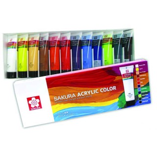 สีอะคริลิคซากุระ SAKURA ACRYLIC COLOR 20 ml x 12 colors